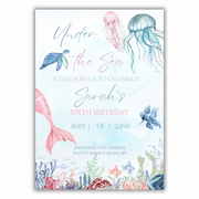 Under The Sea Birthday Invitation