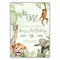 Wild one - Safari Birthday Invitation